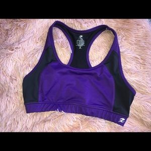 Purple dri sports bra